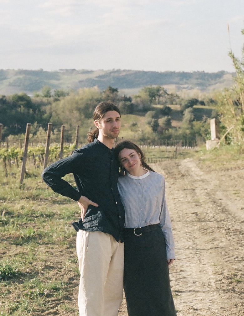 Ashley and Jack together in a vineyard